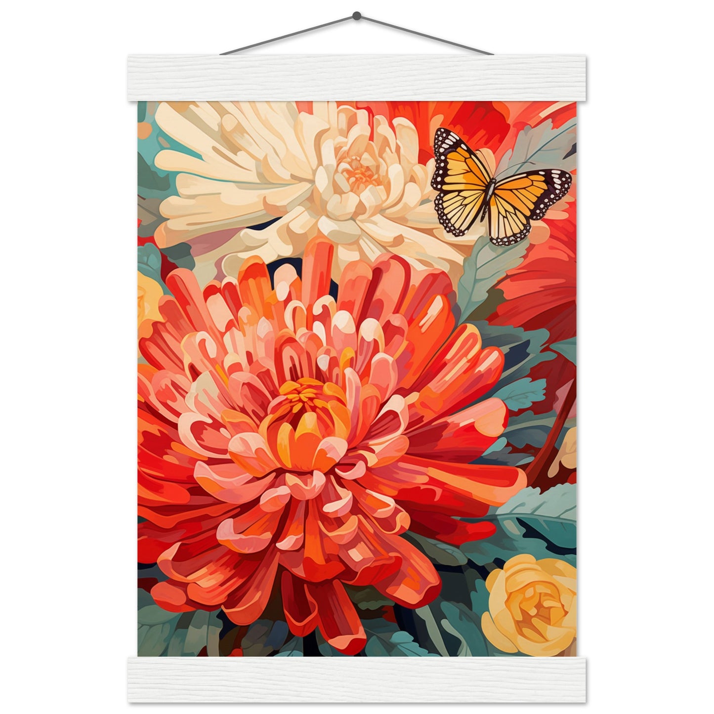 Post impressionist Chrysanthemum Poster with Hanger