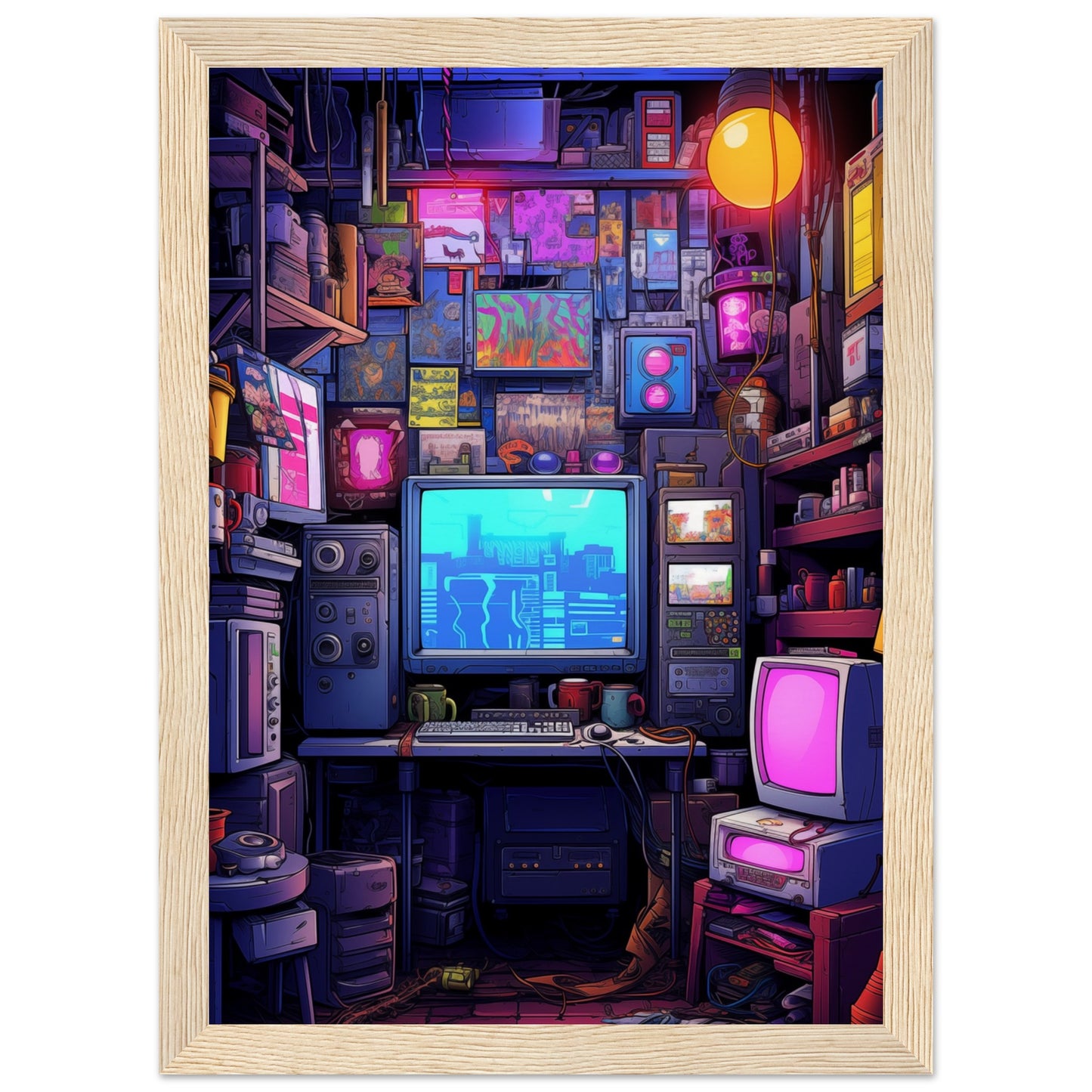 Pixel Lair Wooden Framed Poster