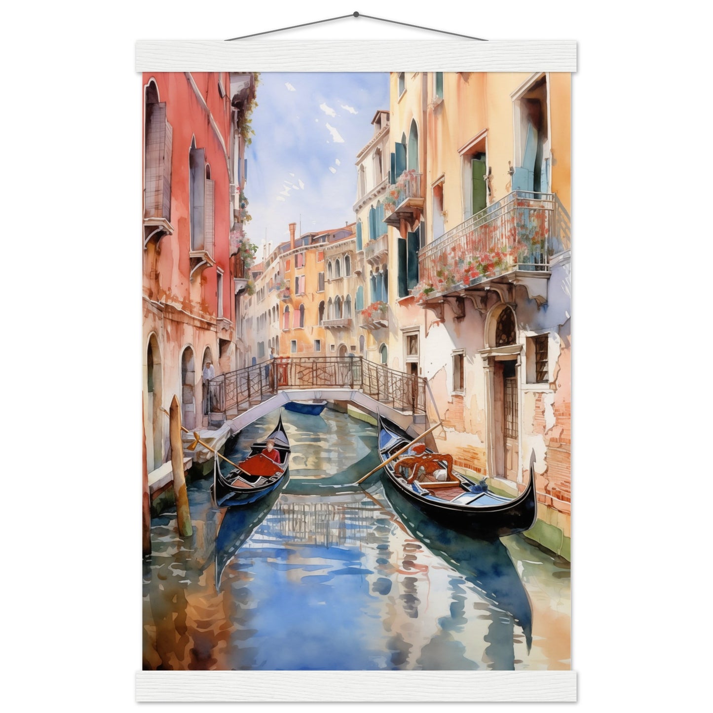 Watercolor Venice Italy Poster with Hanger