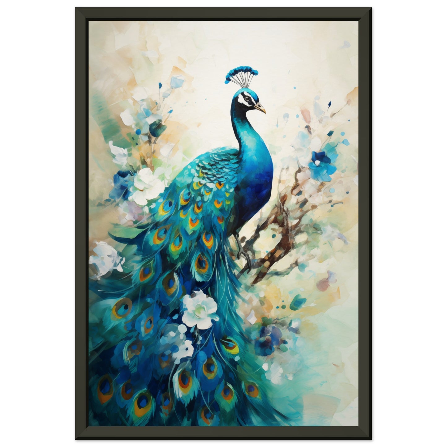 Peacock Dreams Metal Framed Poster