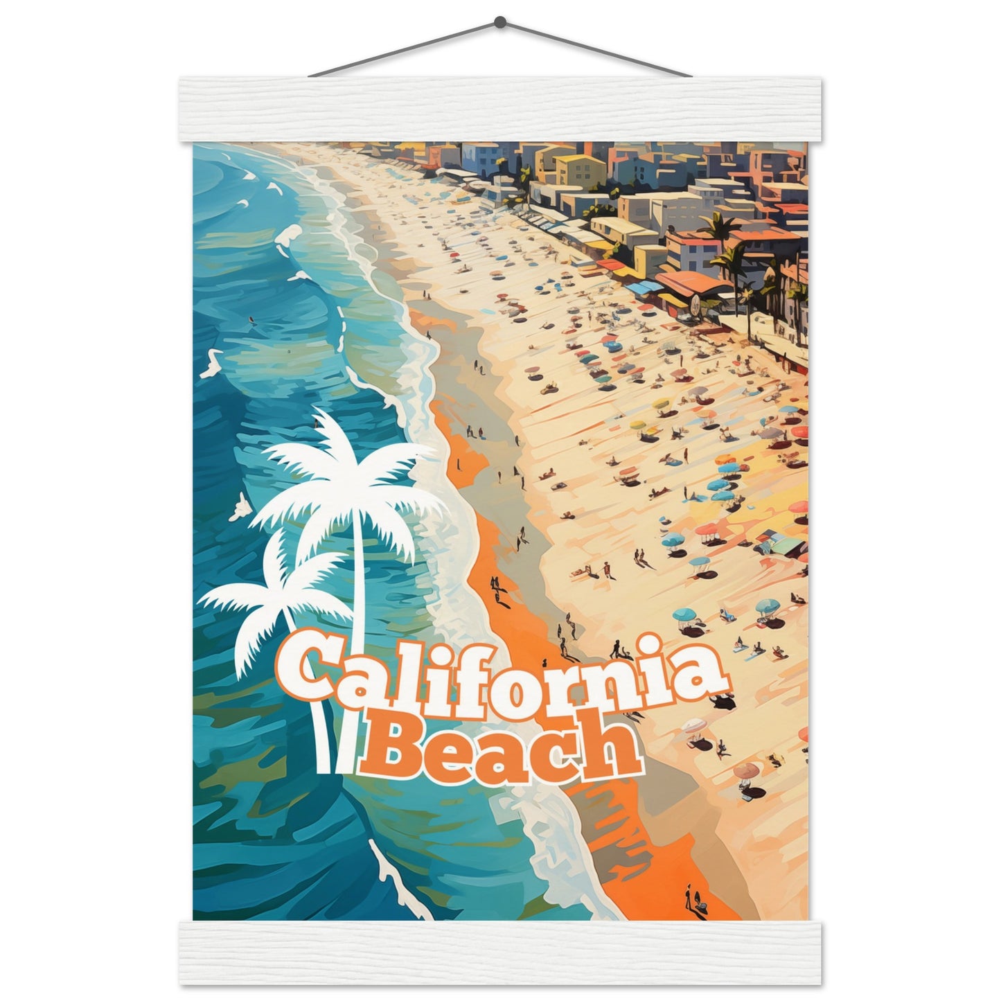 California Beach Poster with Hanger