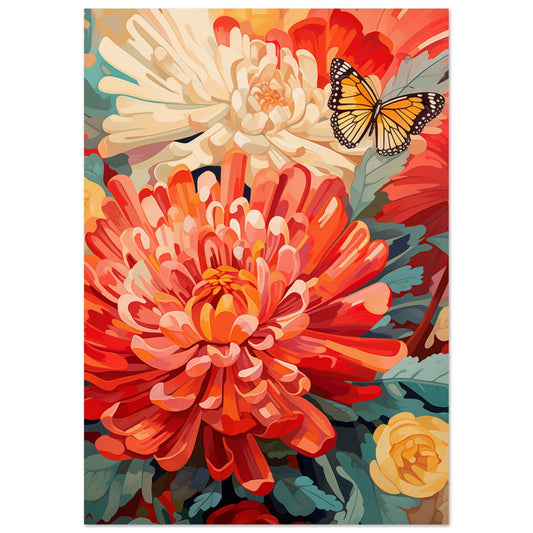 Post impressionist Chrysanthemum Poster