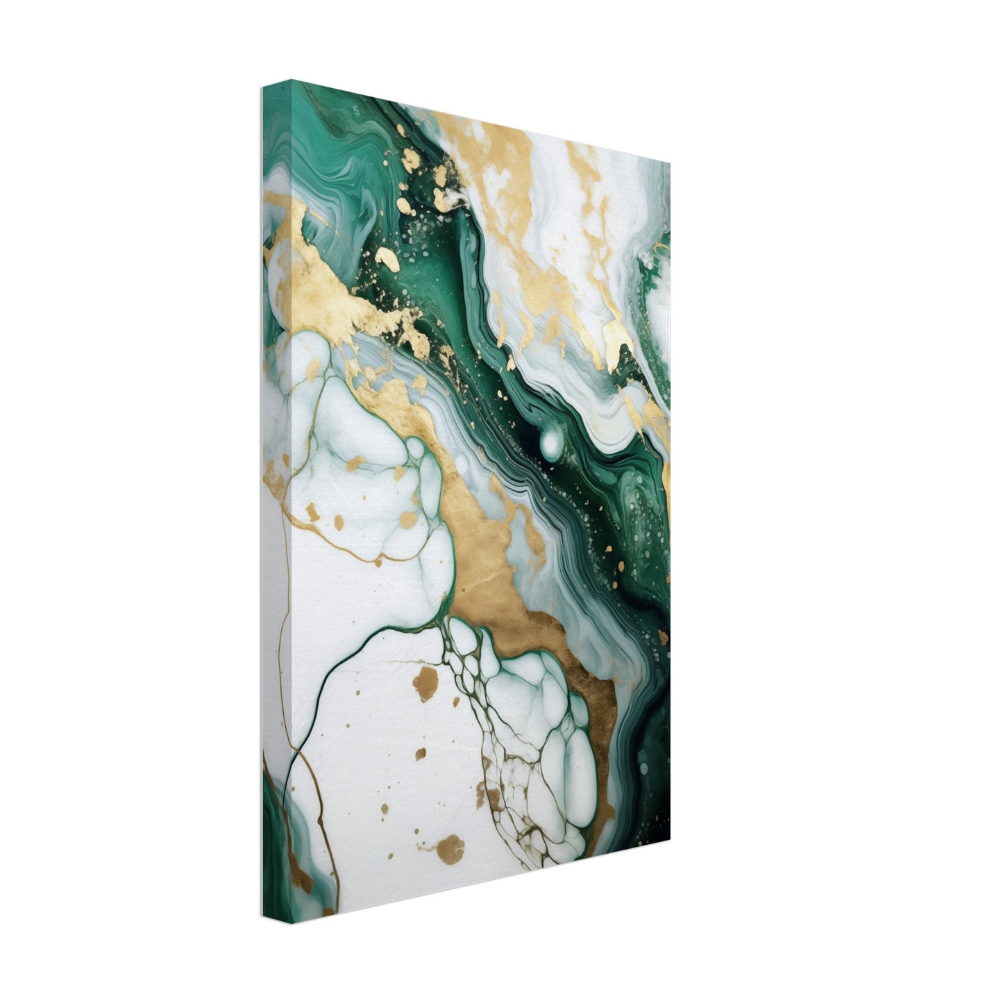 Emerald And Gold Marble Canvas