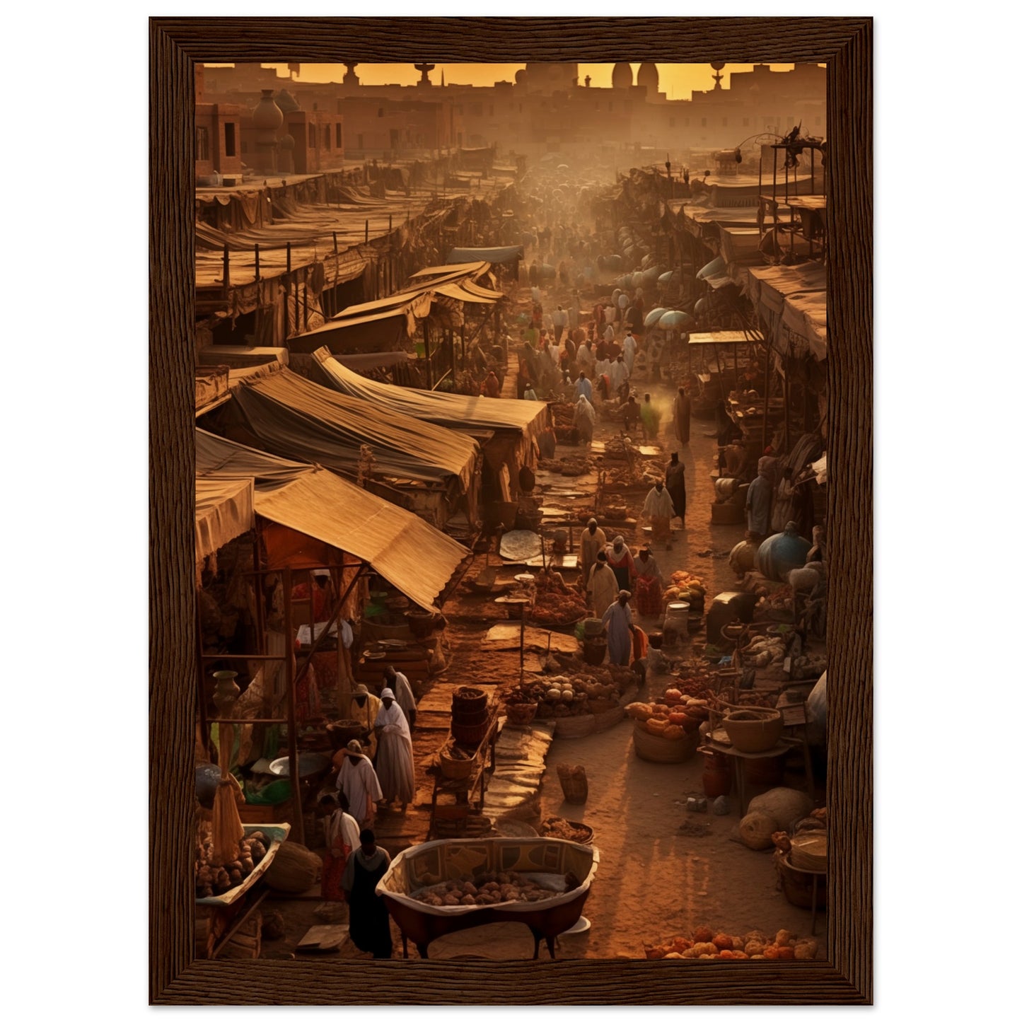 Luxor Market Wooden Framed Poster