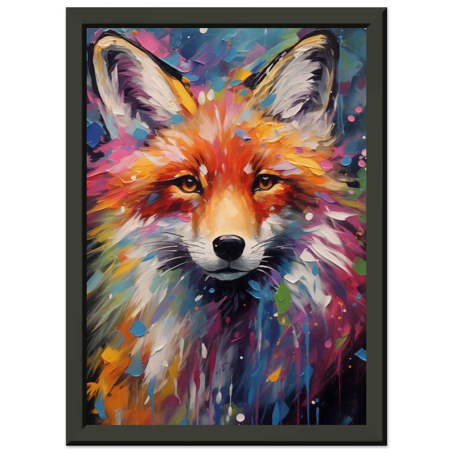 Foxy Splatter Metal Framed Poster