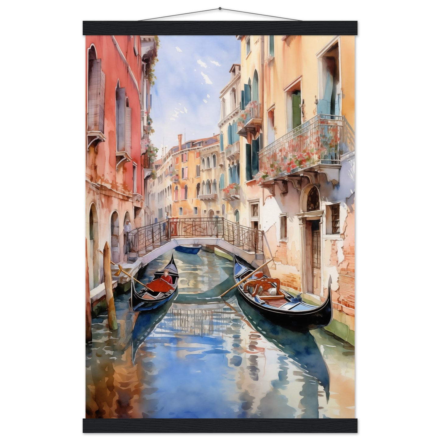 Watercolor Venice Italy Poster with Hanger