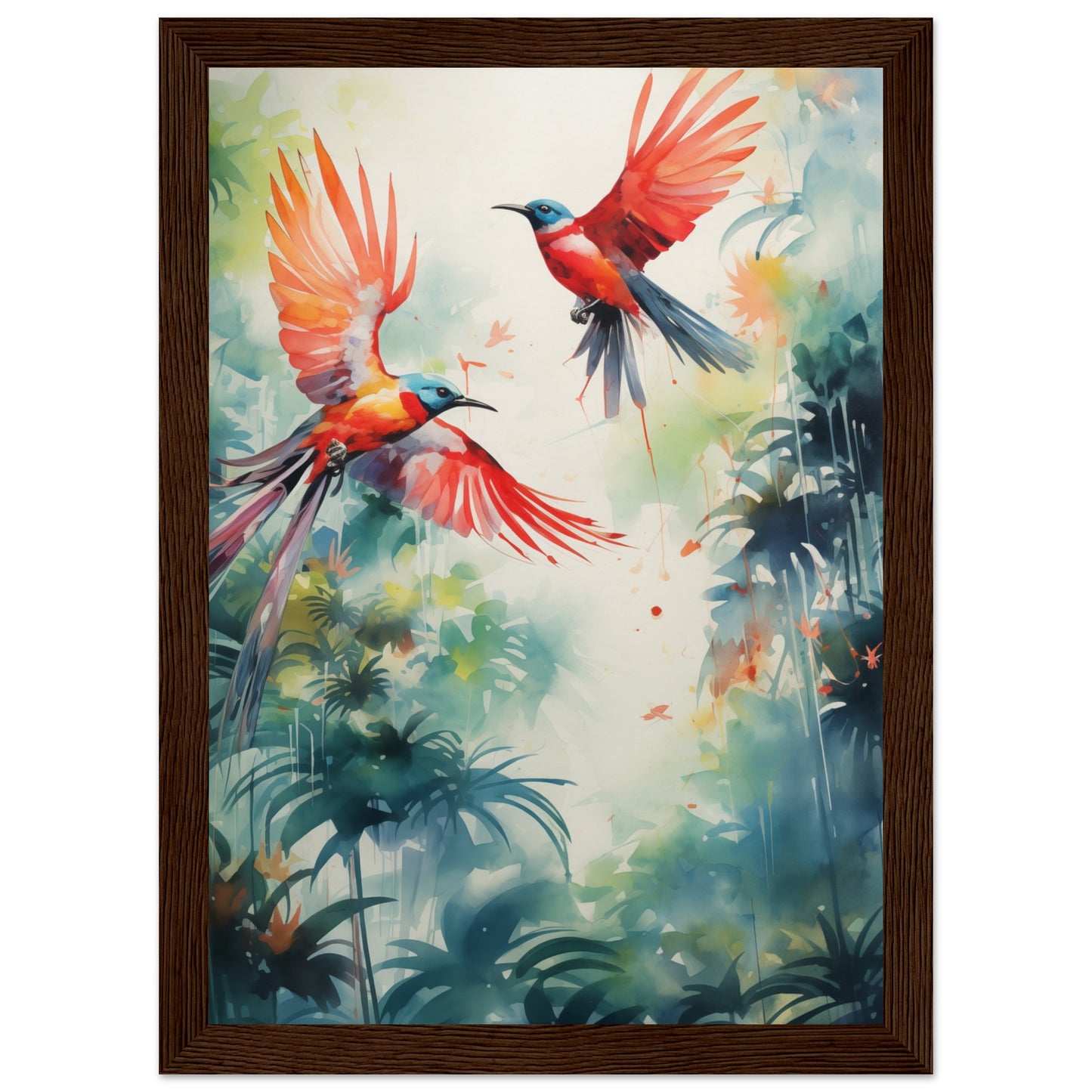 Humming Hues Wooden Framed Poster