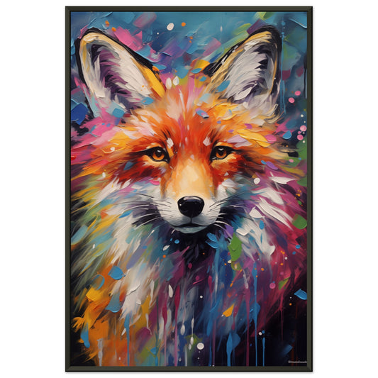 Foxy Splatter Metal Framed Poster