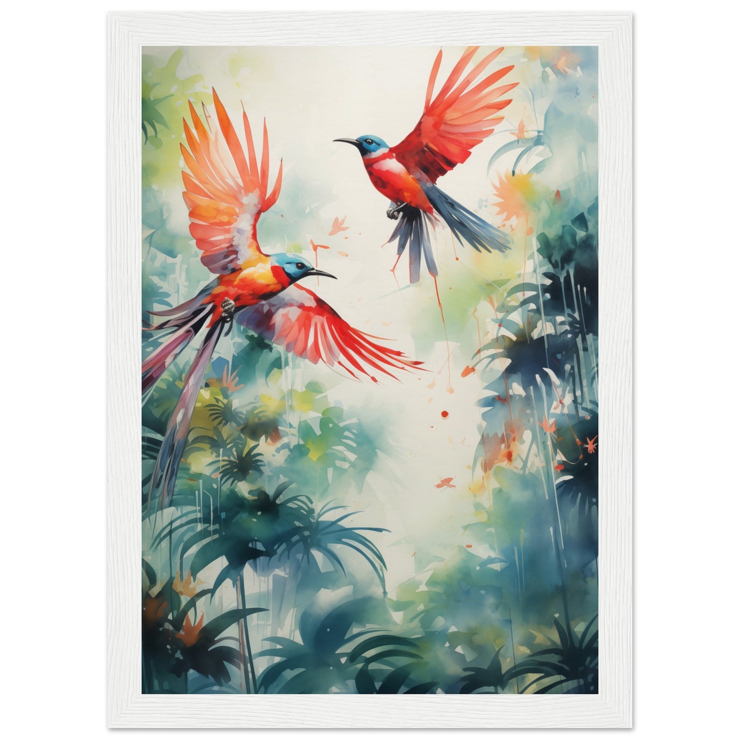 Humming Hues Wooden Framed Poster