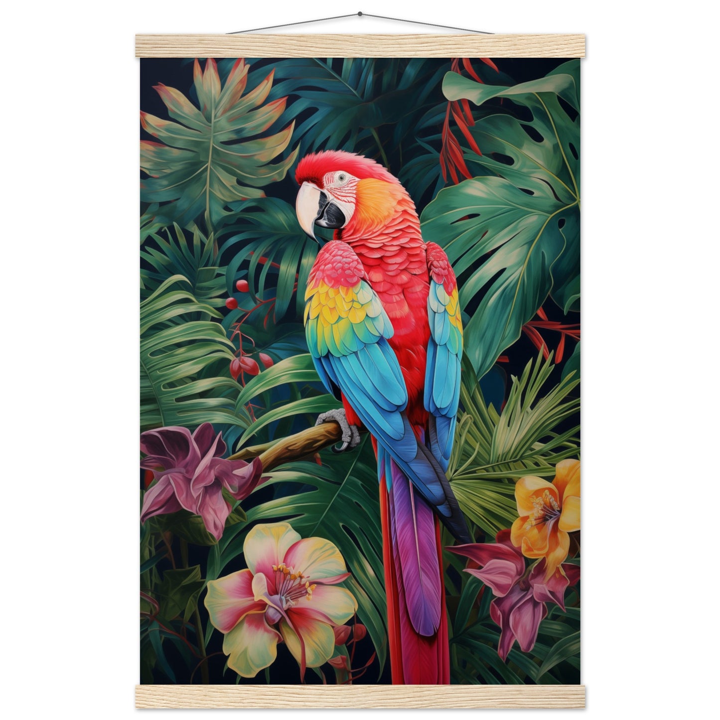 Petal Parrot Poster with Hanger