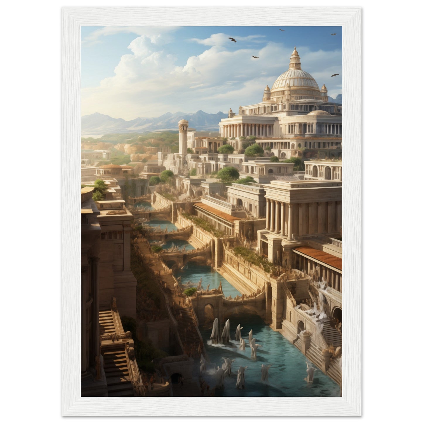 Ancient Roman City Wooden Framed Poster