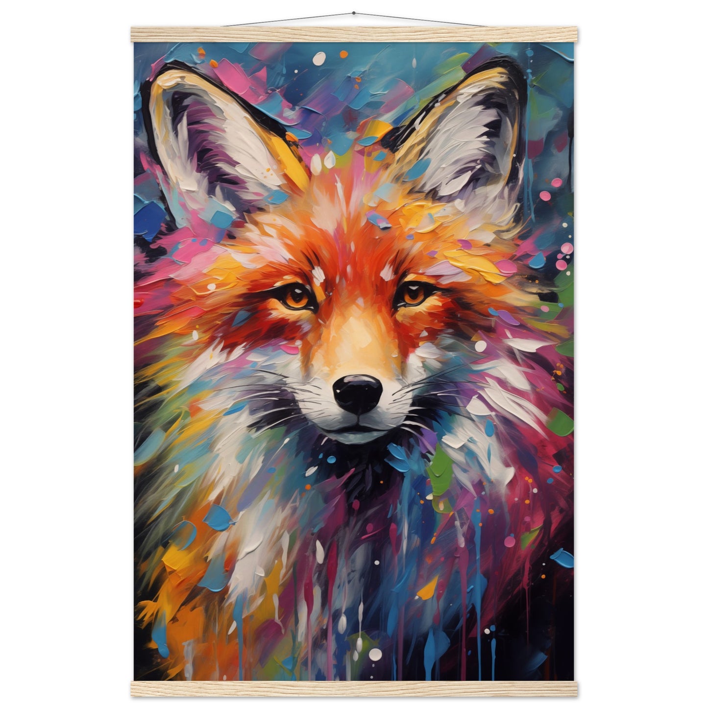 Foxy Splatter Poster with Hanger