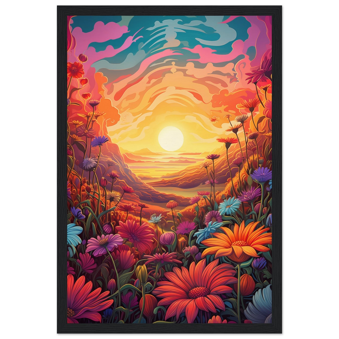 Pollen Sunset Wooden Framed Poster