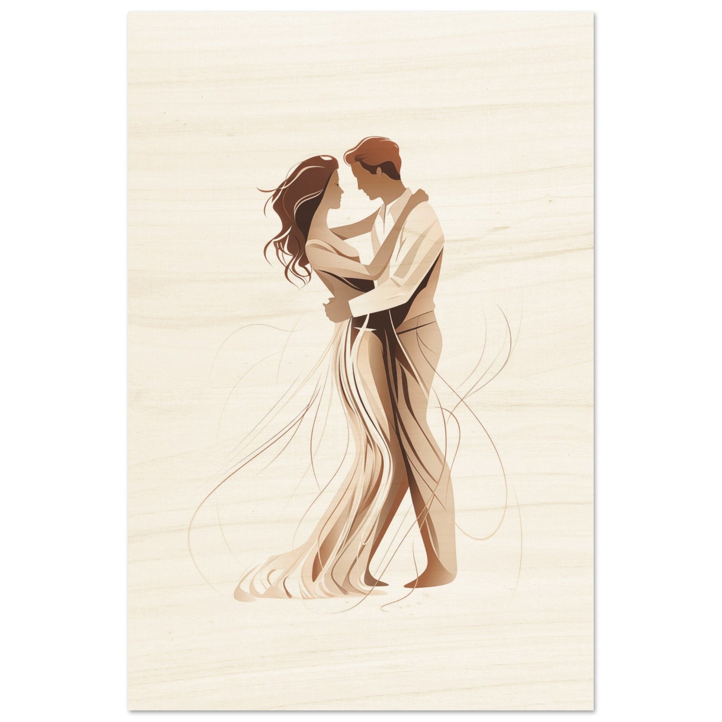 Dancing Couple Wood Print