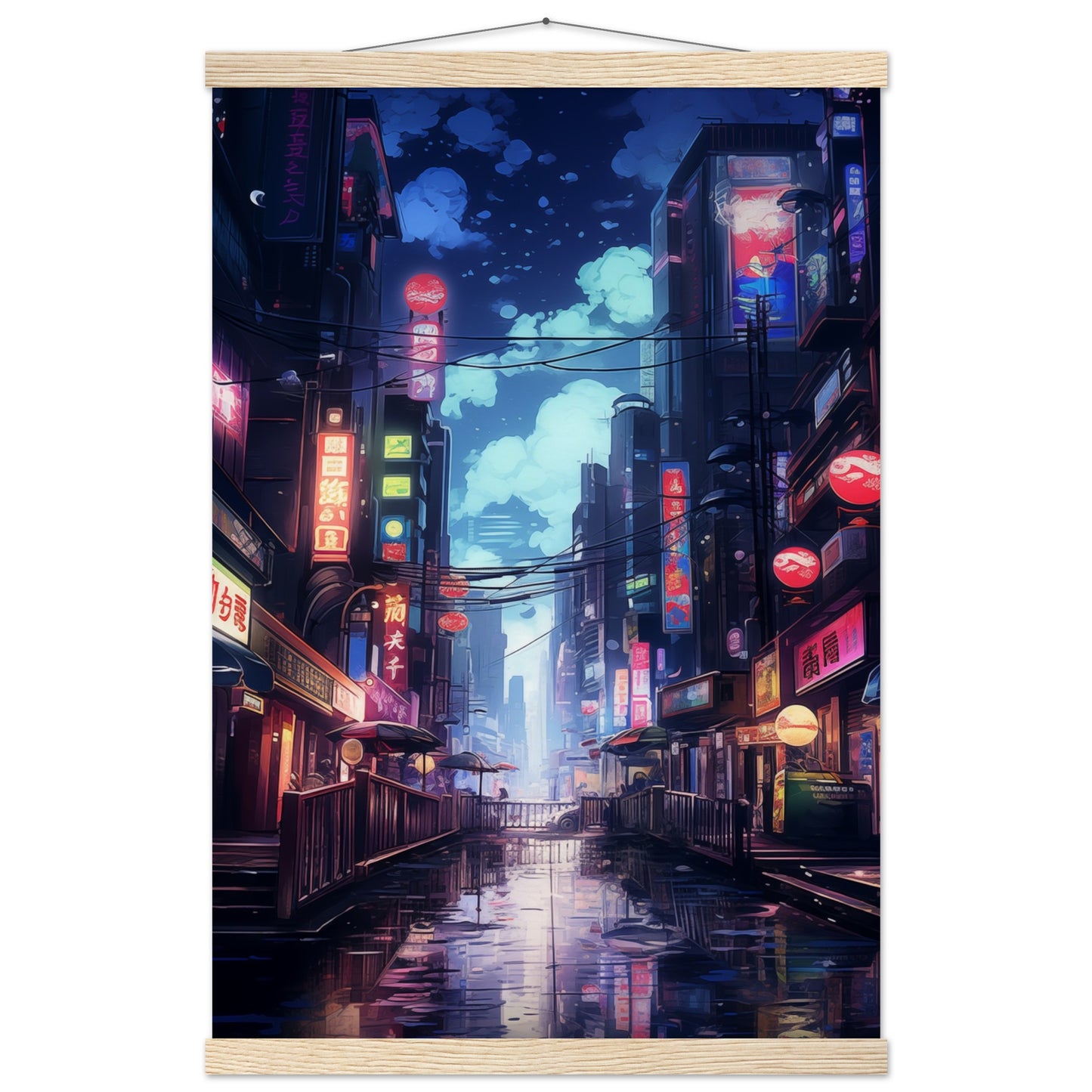 Neon City Poster with Hanger