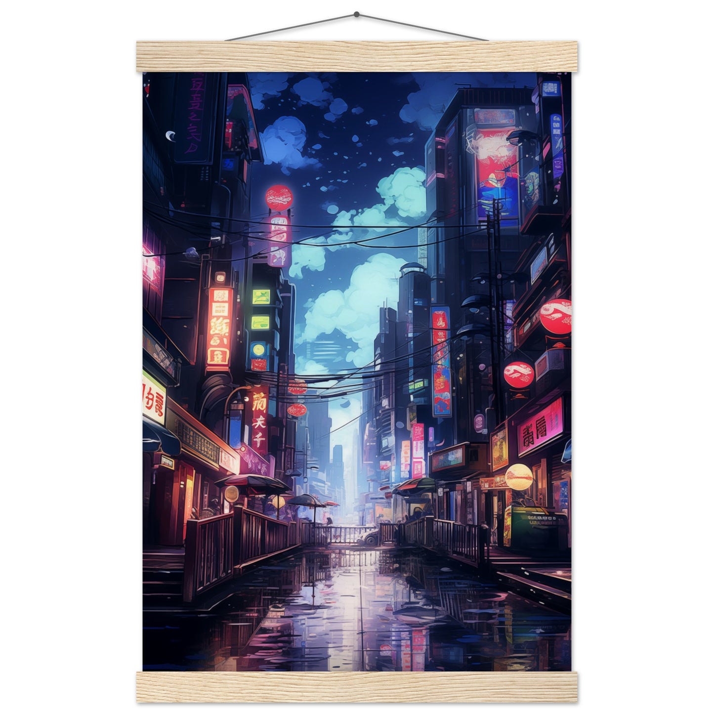 Neon City Poster with Hanger