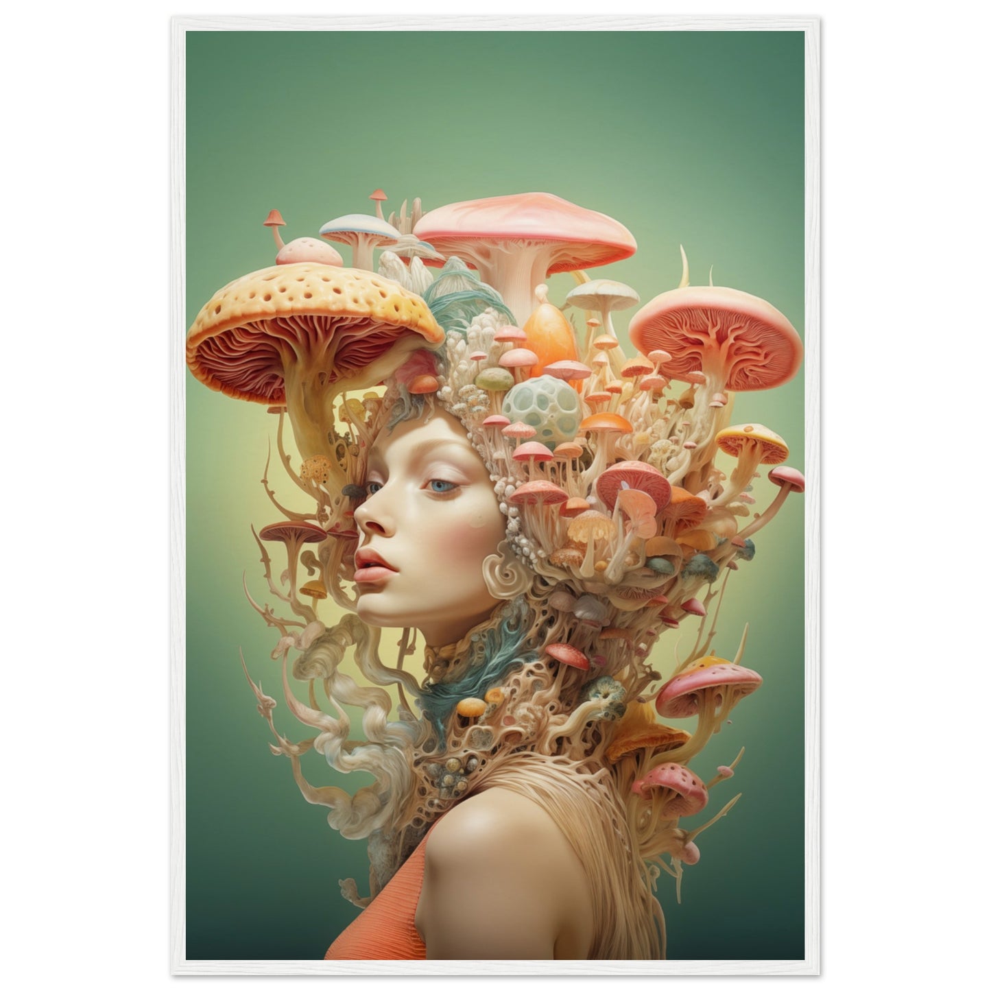 Mushroom Queen Wooden Framed Poster