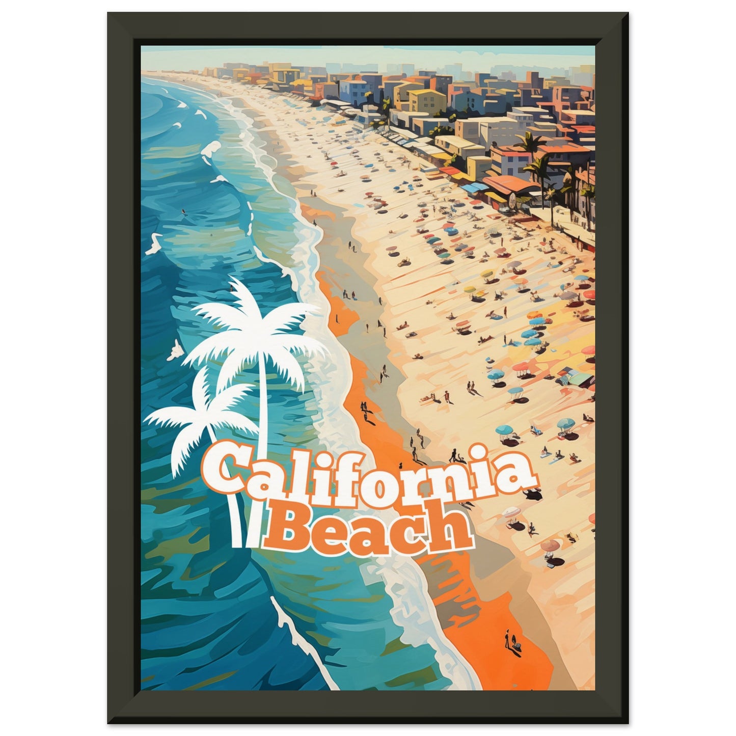 California Beach Metal Framed Poster