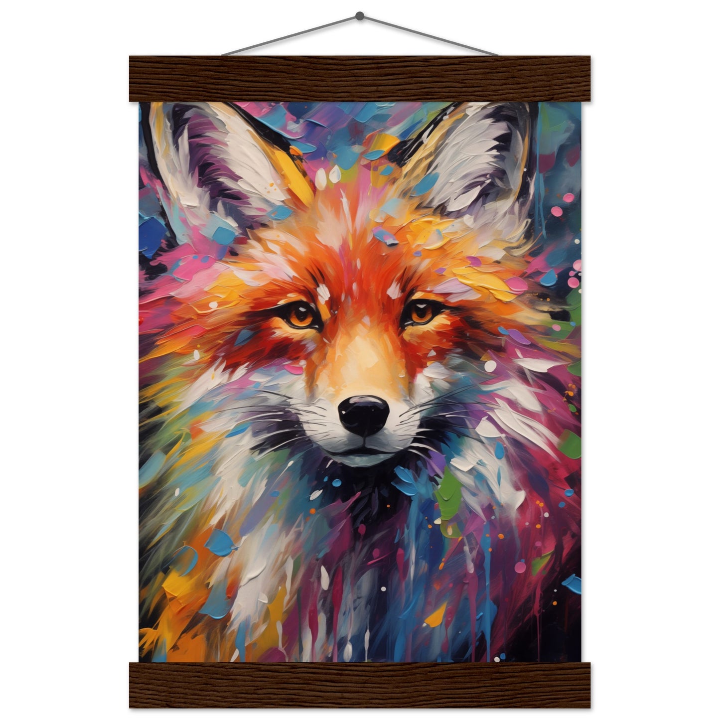 Foxy Splatter Poster with Hanger