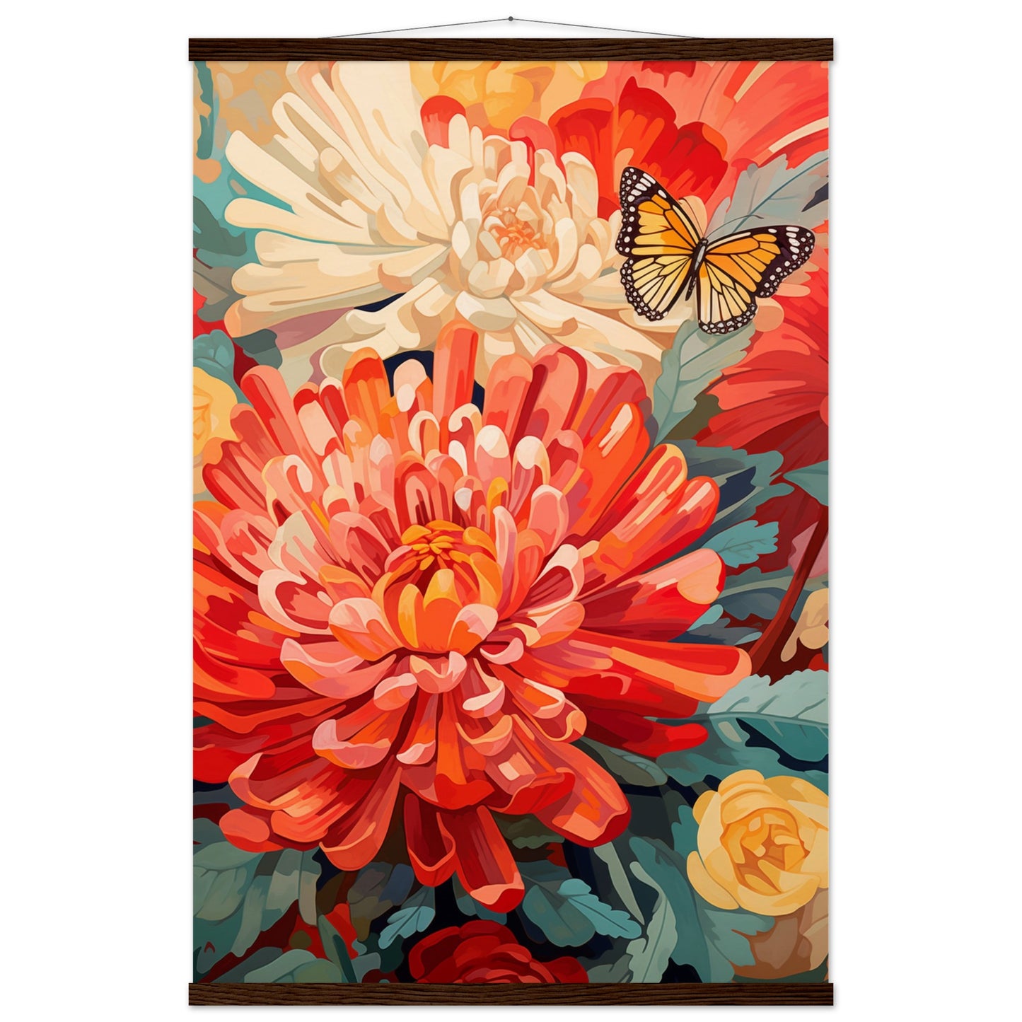 Post impressionist Chrysanthemum Poster with Hanger