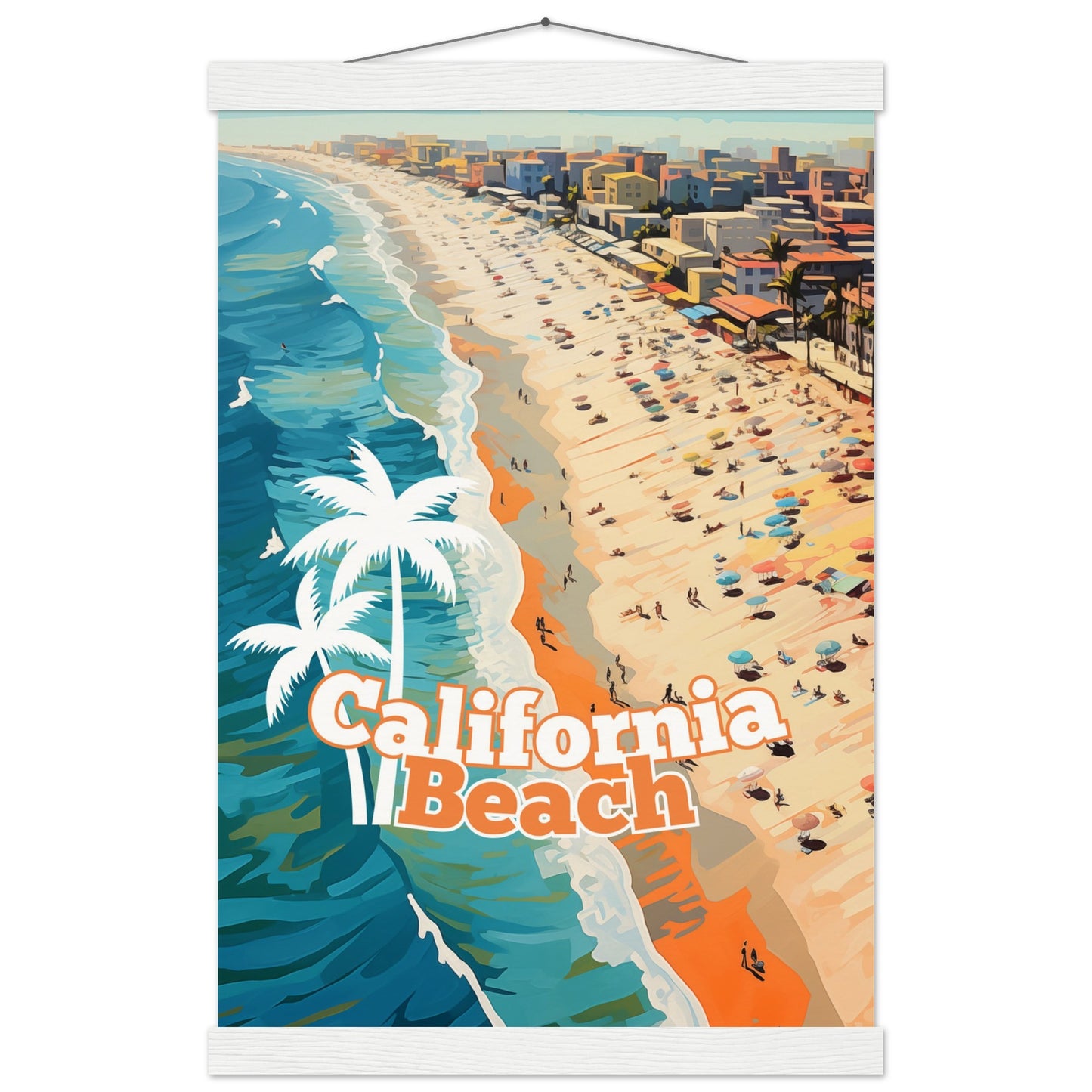 California Beach Poster with Hanger