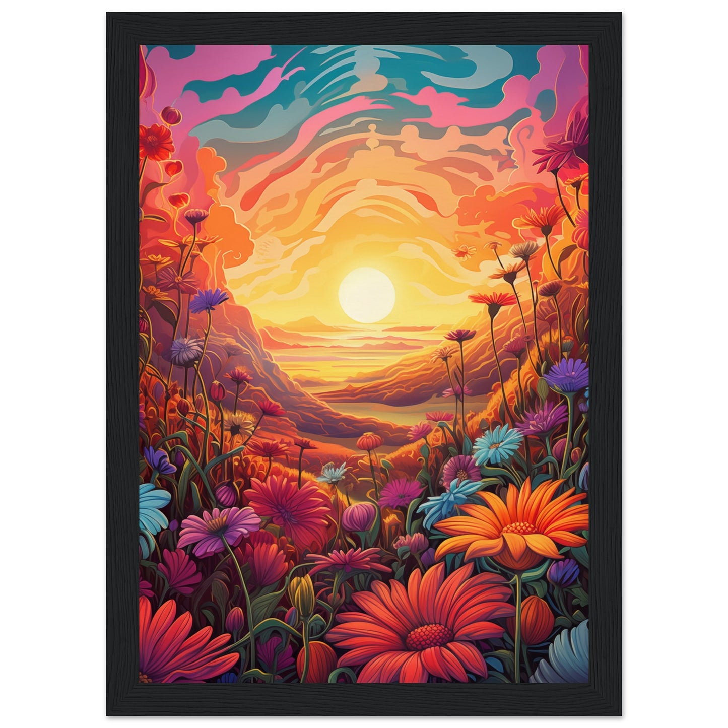 Pollen Sunset Wooden Framed Poster