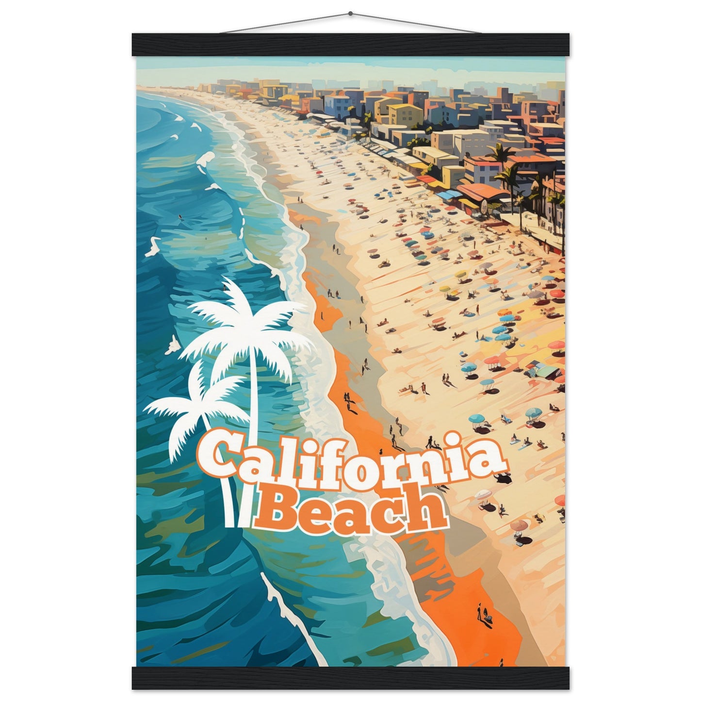 California Beach Poster with Hanger