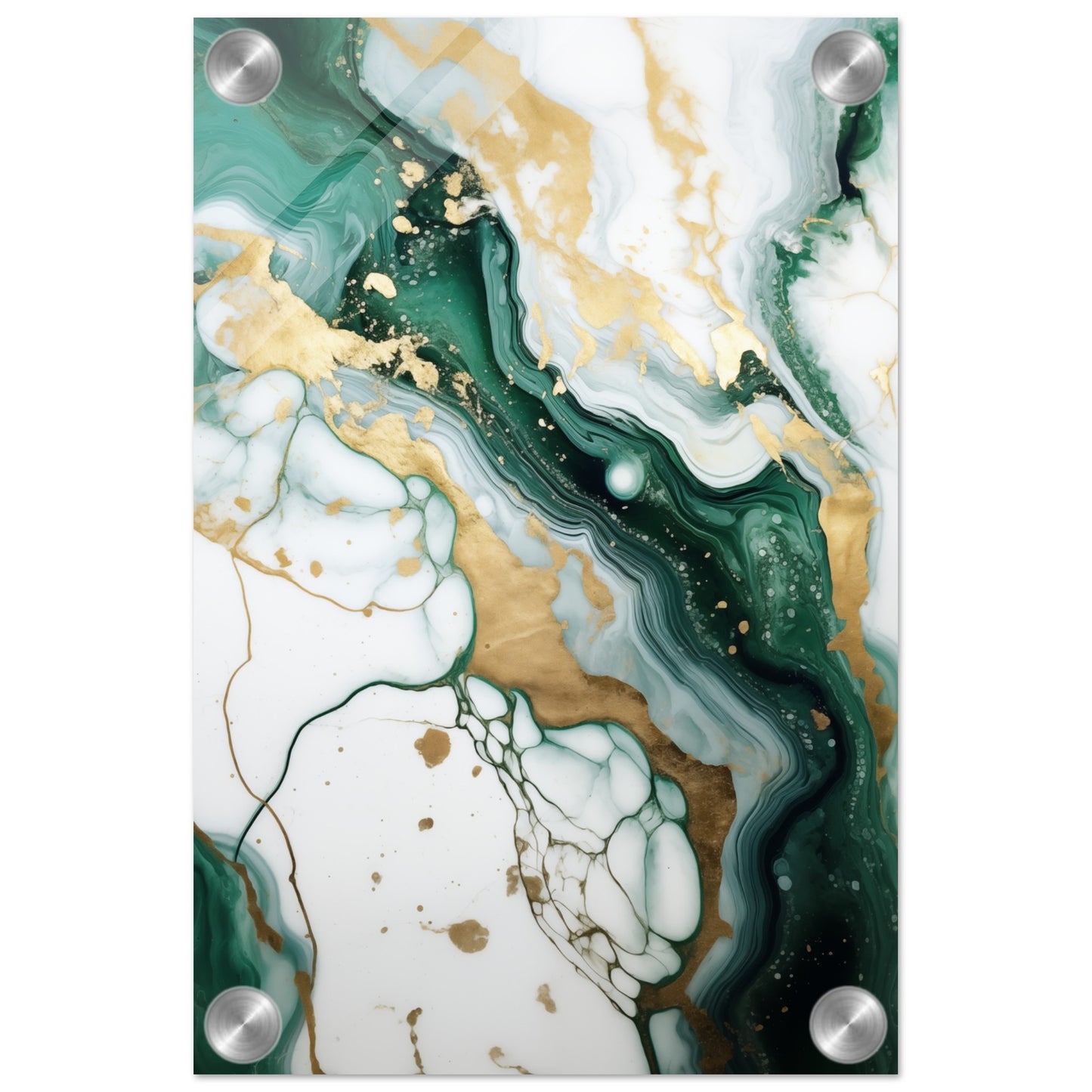 Emerald And Gold Marble Acrylic Print