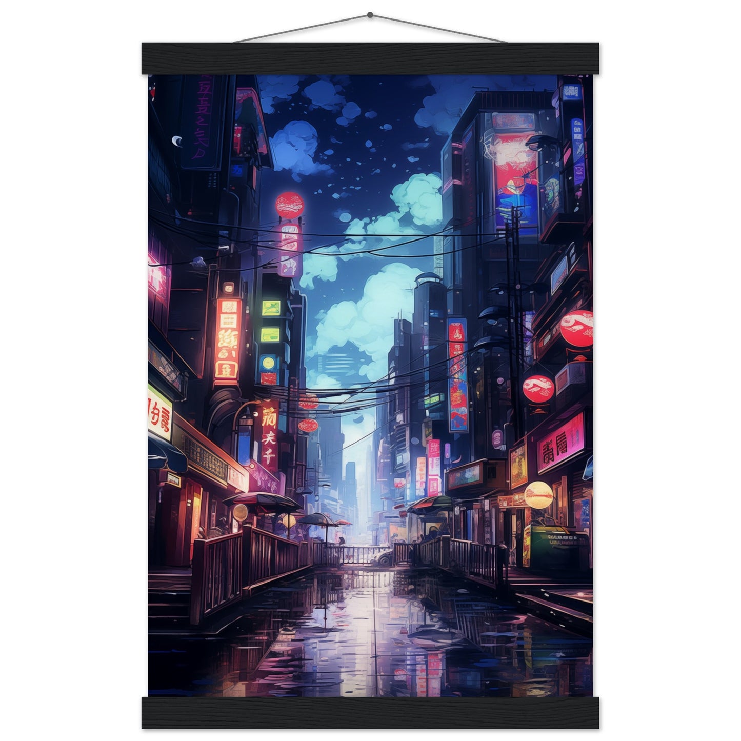 Neon City Poster with Hanger