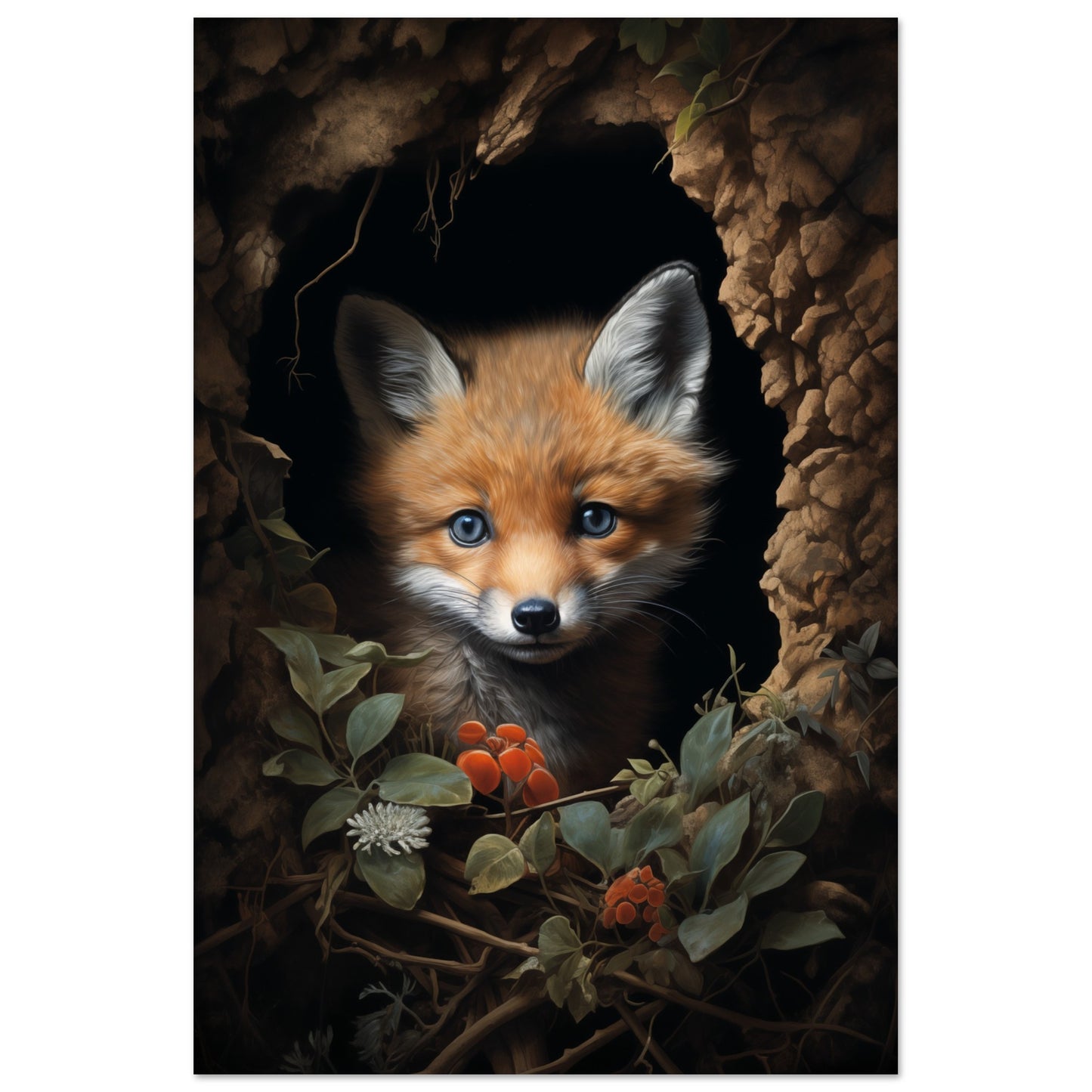 Fuzzy Fox Aluminum Print