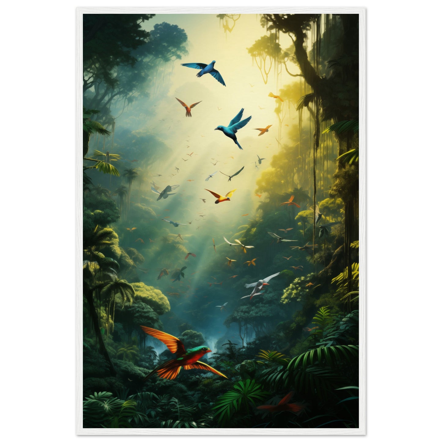 Feathered Finesse Wooden Framed Poster