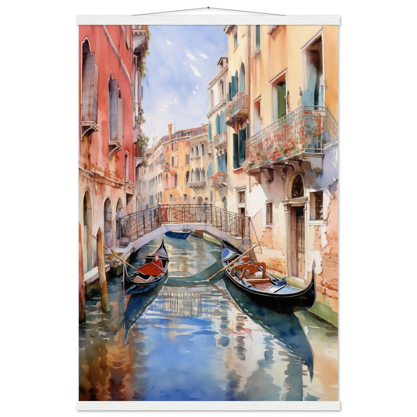 Watercolor Venice Italy Poster with Hanger