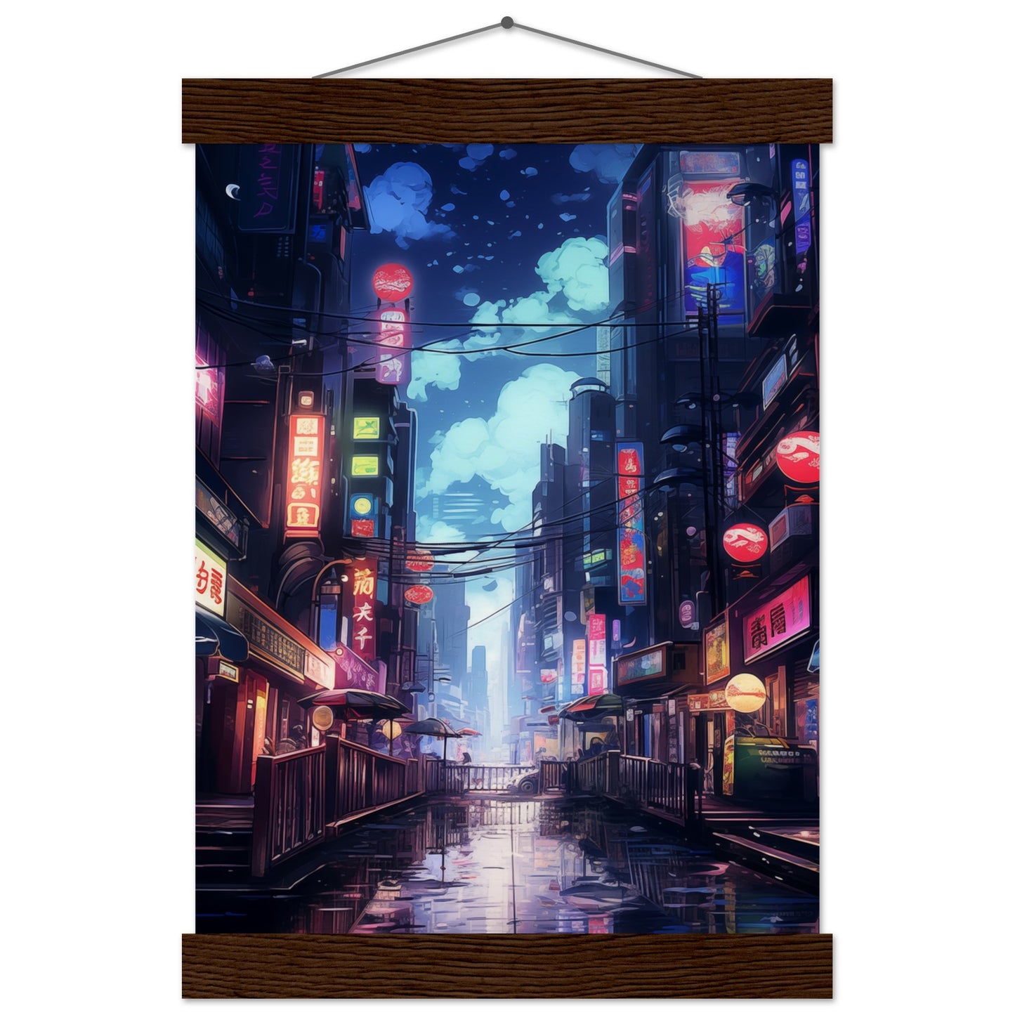 Neon City Poster with Hanger