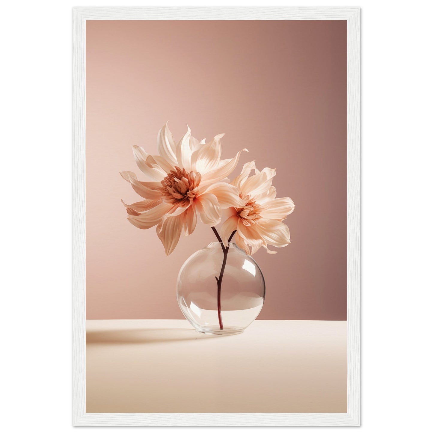 Blossoming Flower Wooden Framed Poster