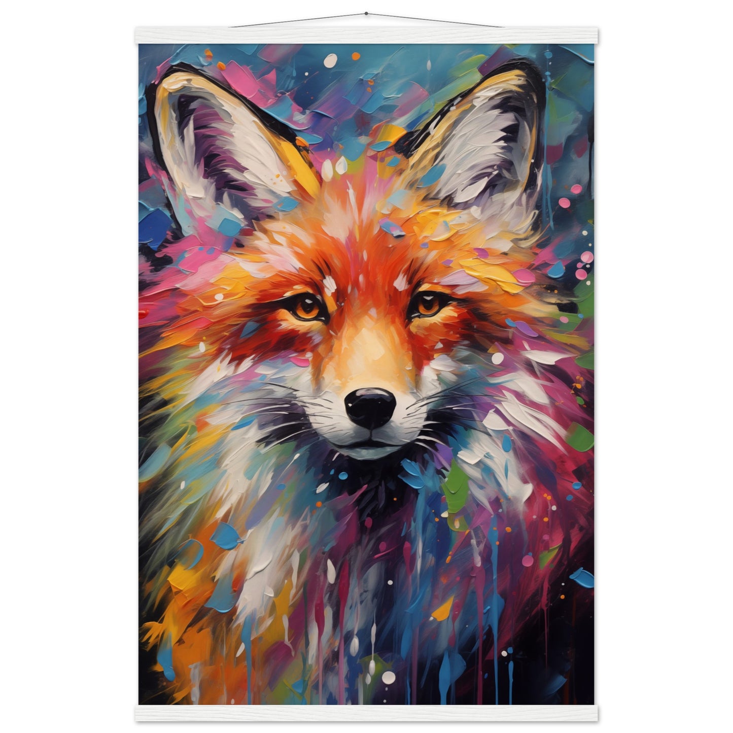 Foxy Splatter Poster with Hanger