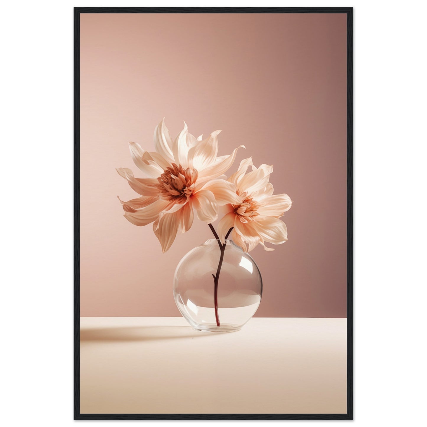 Blossoming Flower Wooden Framed Poster