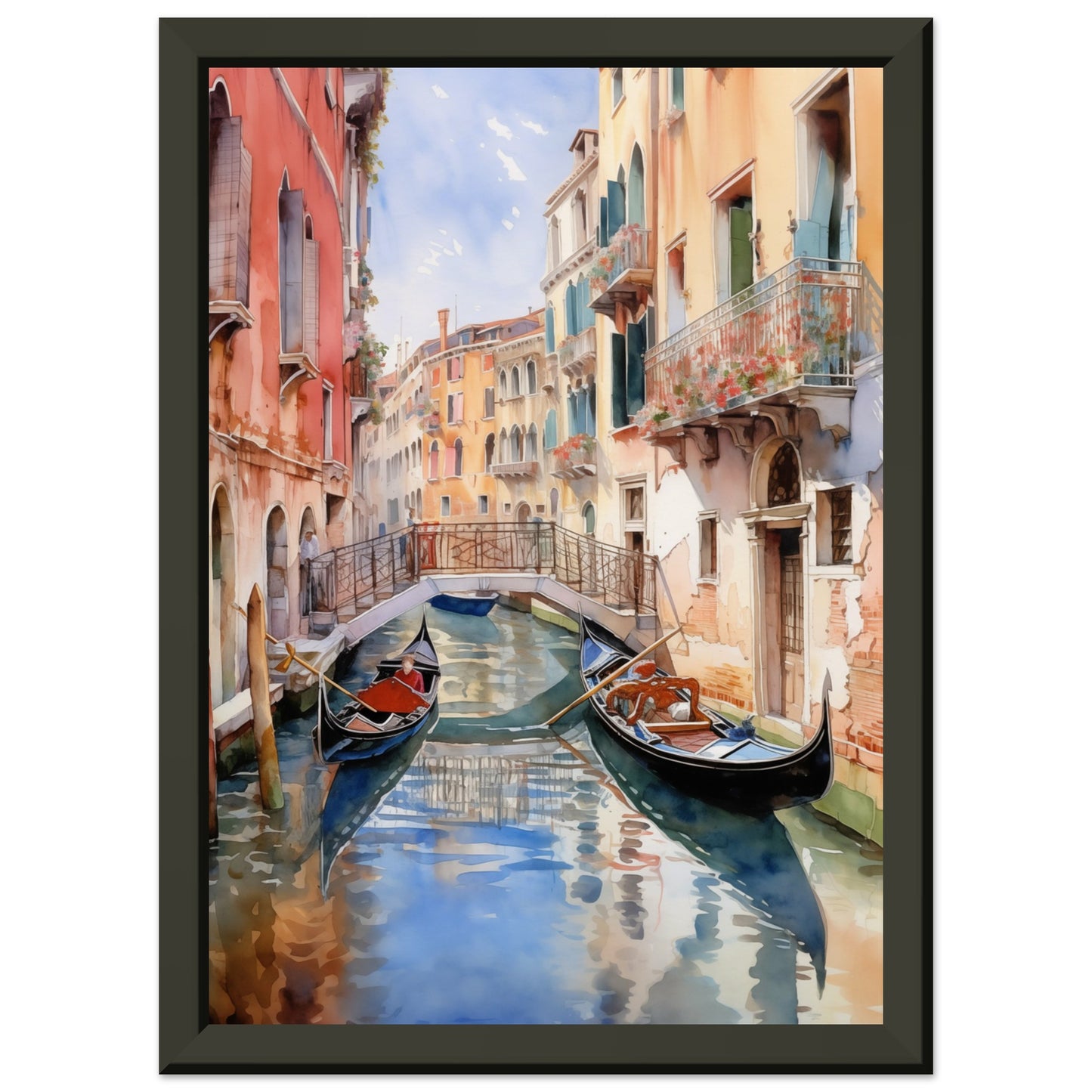 Watercolor Venice Italy Metal Framed Poster