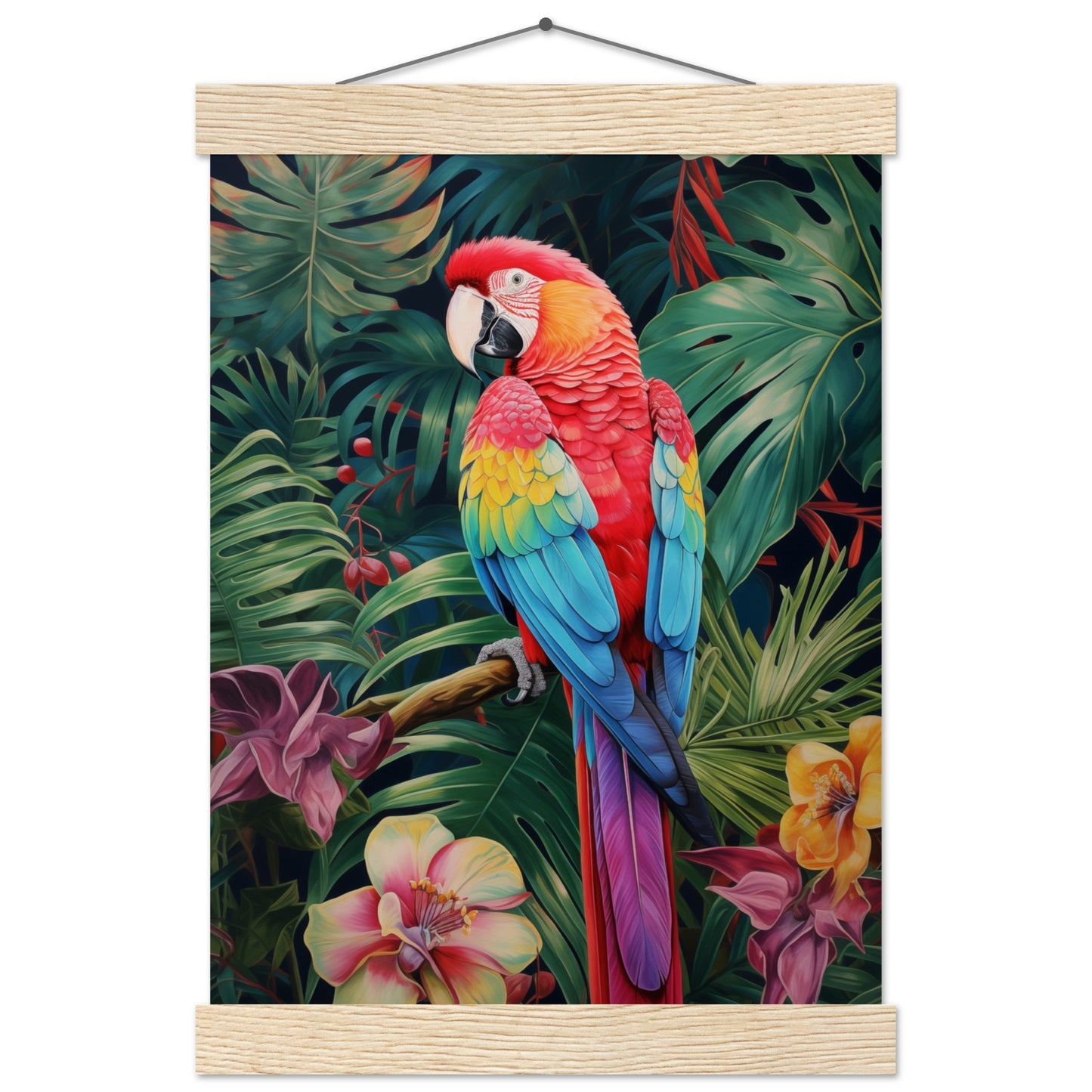 Petal Parrot Poster with Hanger