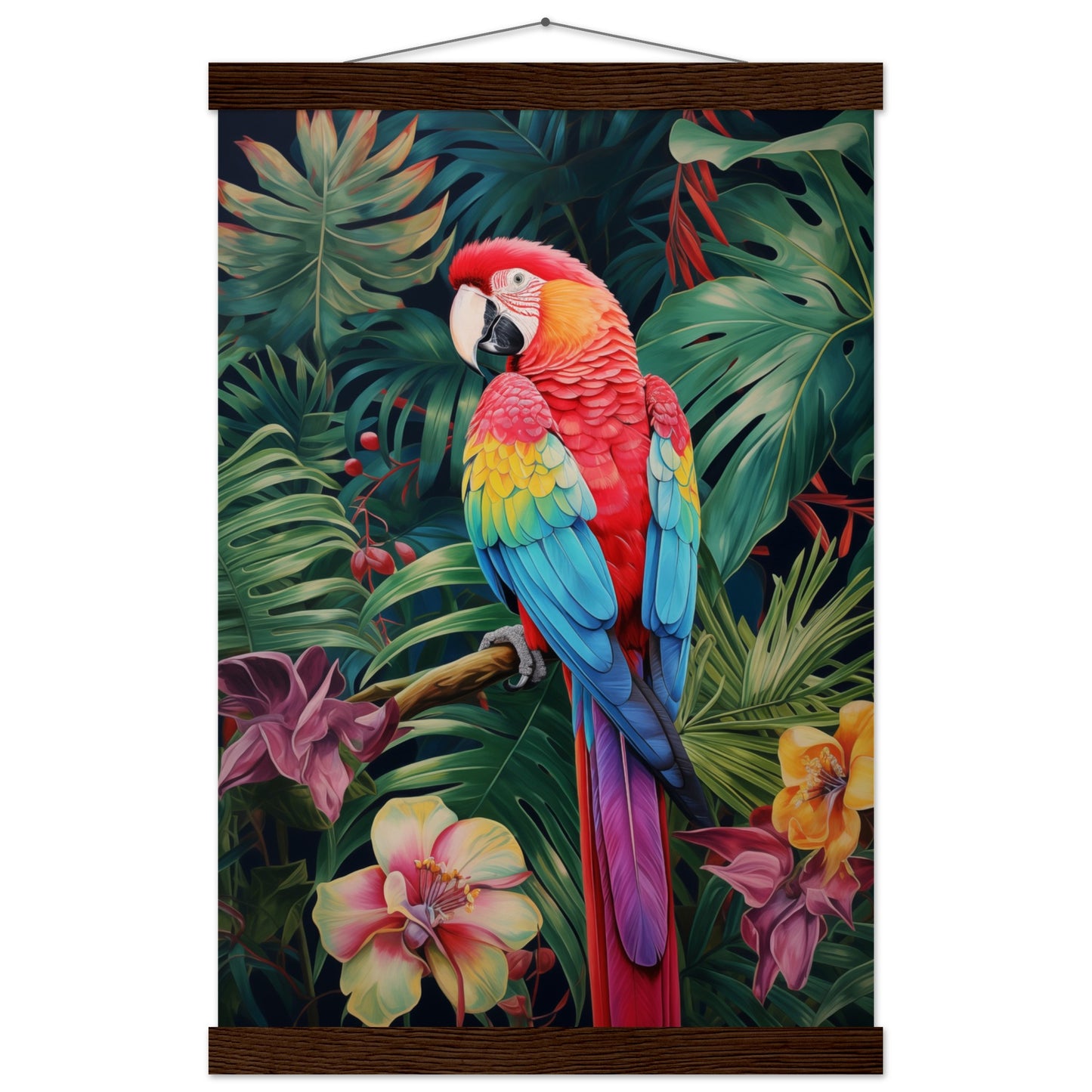 Petal Parrot Poster with Hanger