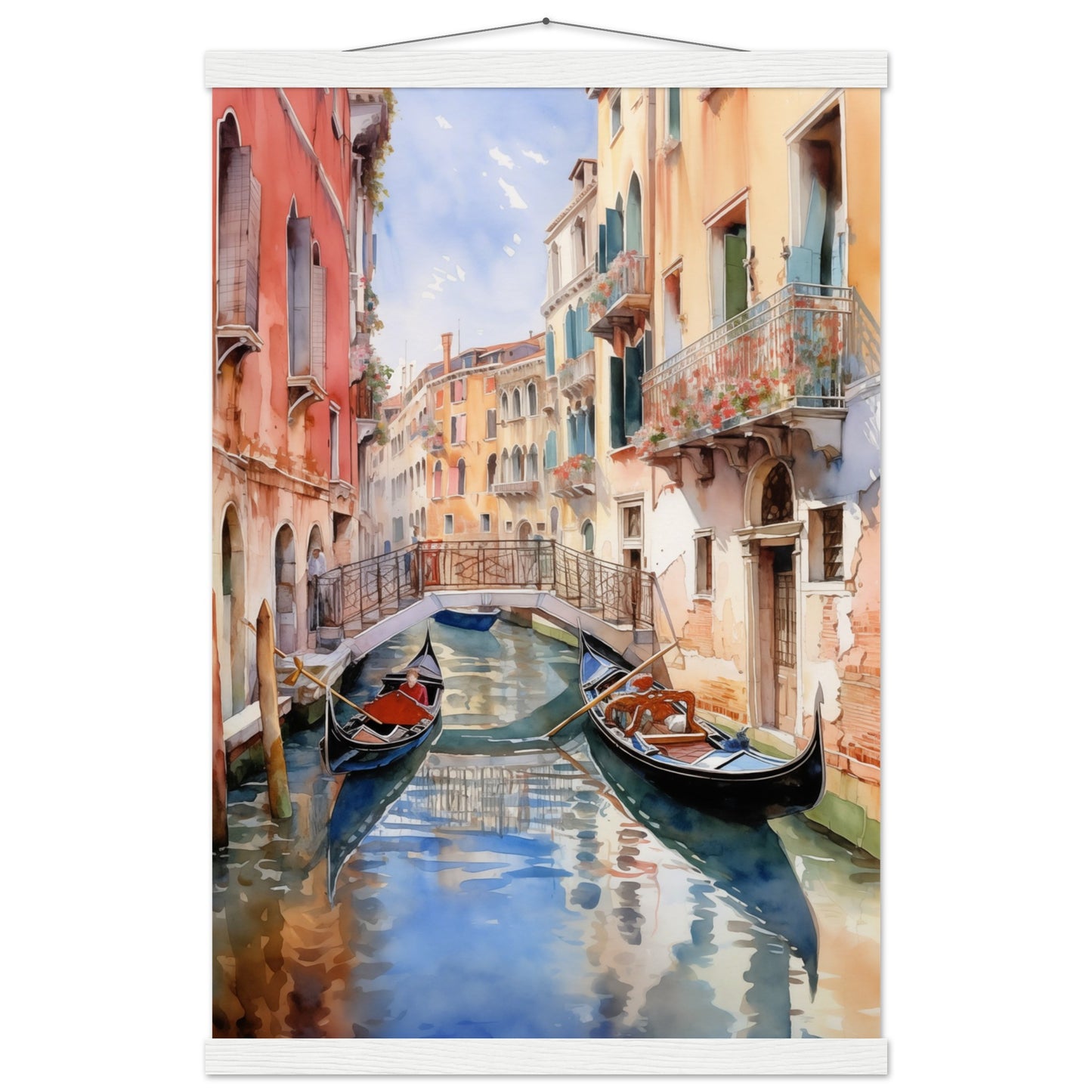 Watercolor Venice Italy Poster with Hanger