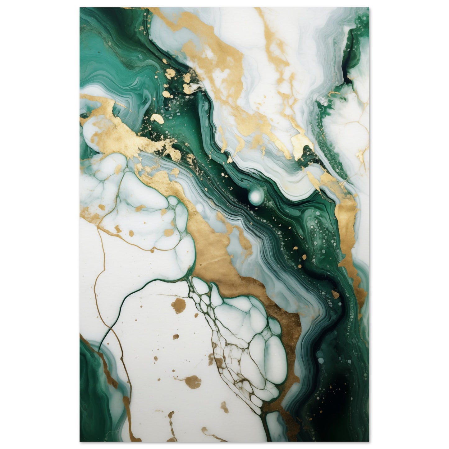 Emerald And Gold Marble Poster