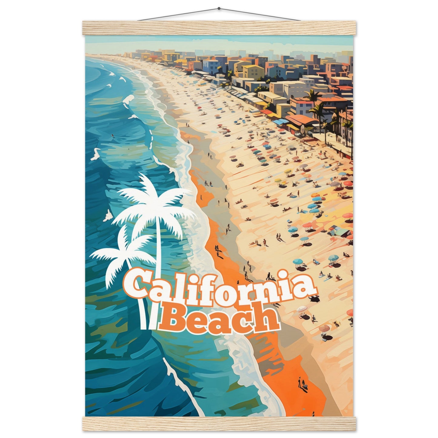 California Beach Poster with Hanger