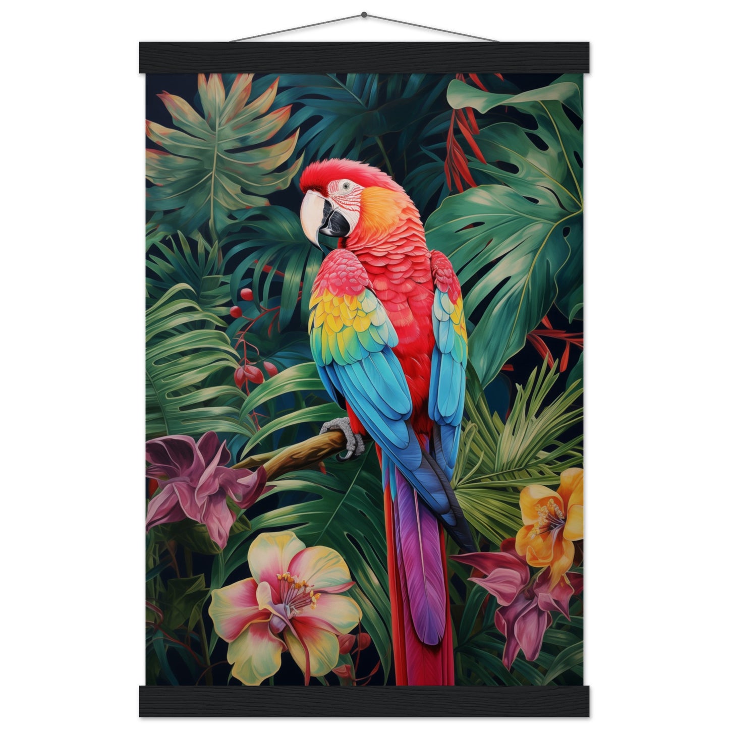 Petal Parrot Poster with Hanger