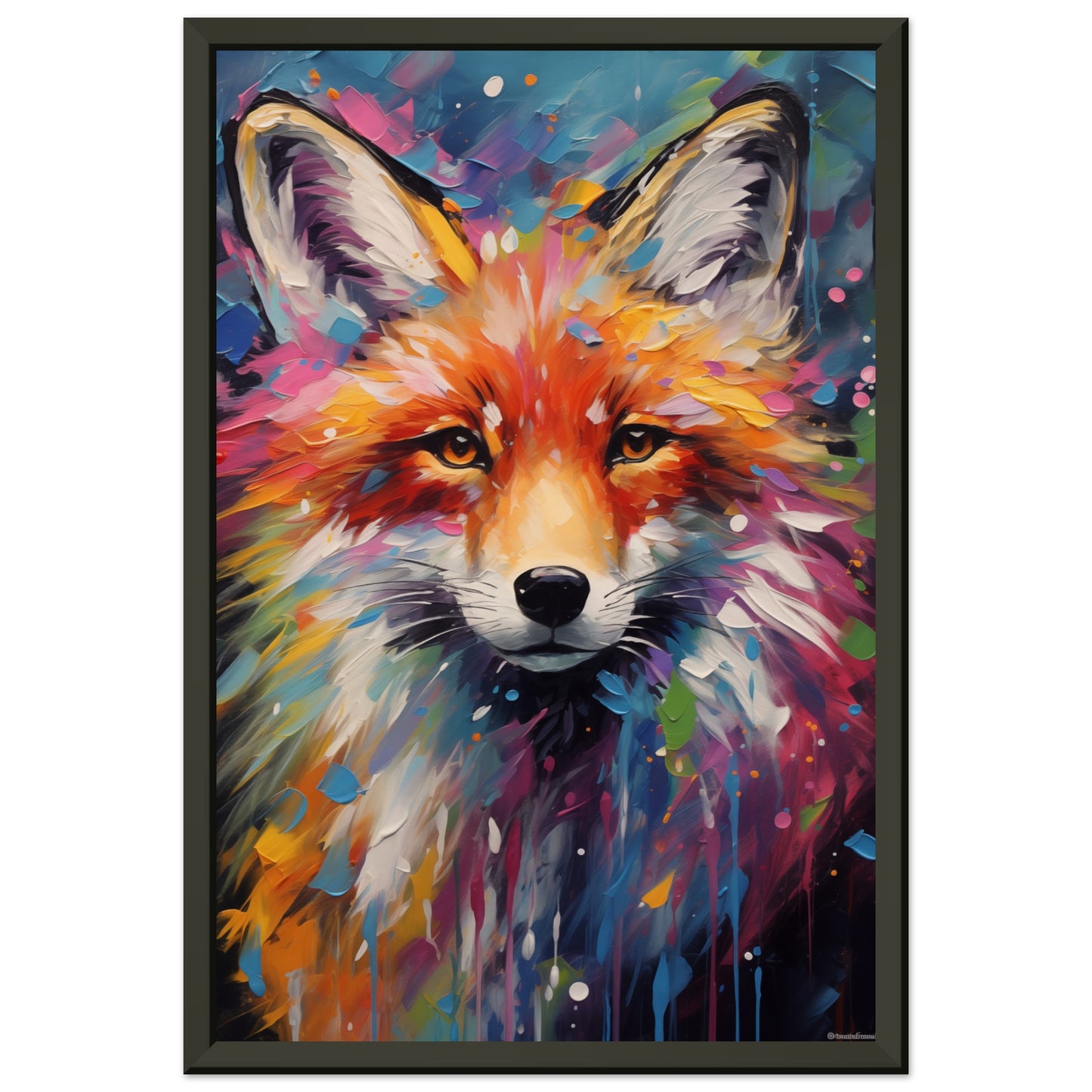 Foxy Splatter Metal Framed Poster