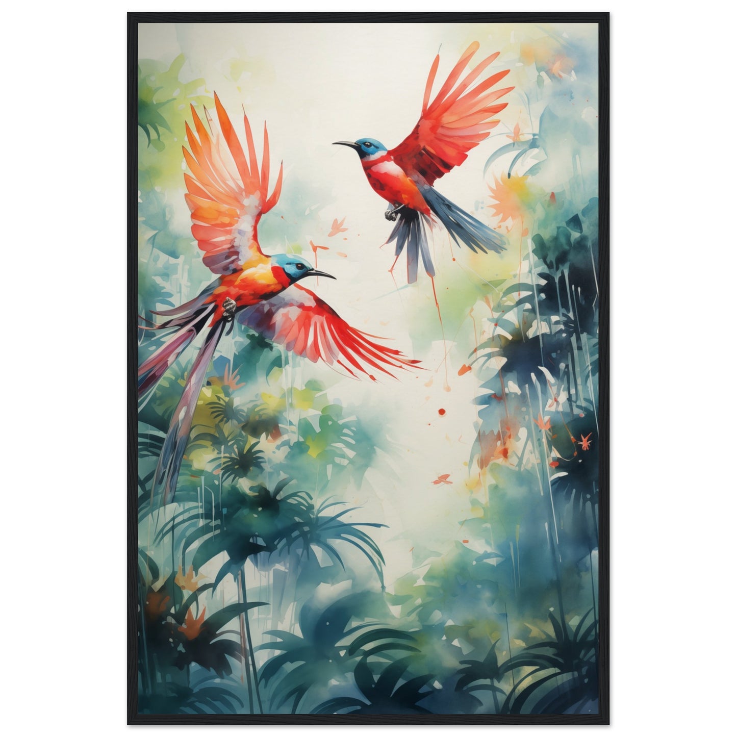 Humming Hues Wooden Framed Poster