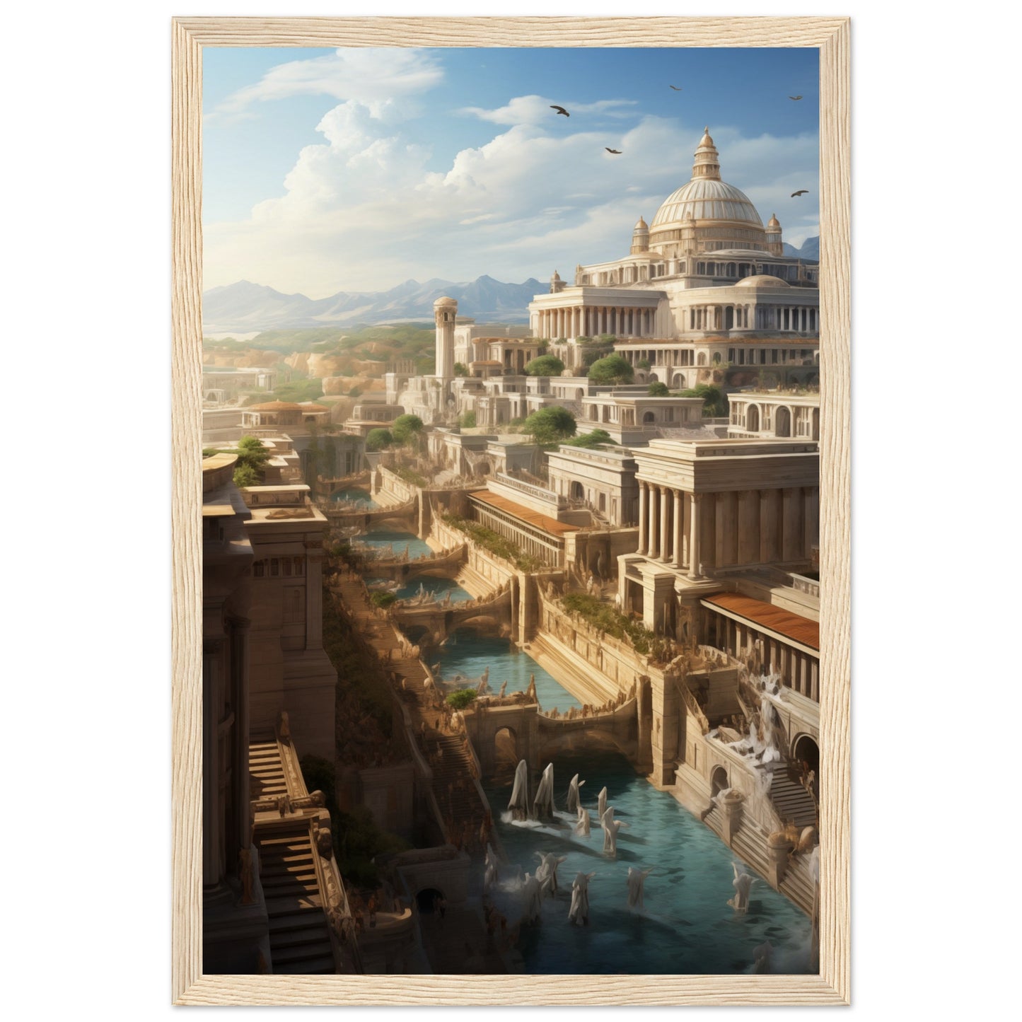 Ancient Roman City Wooden Framed Poster