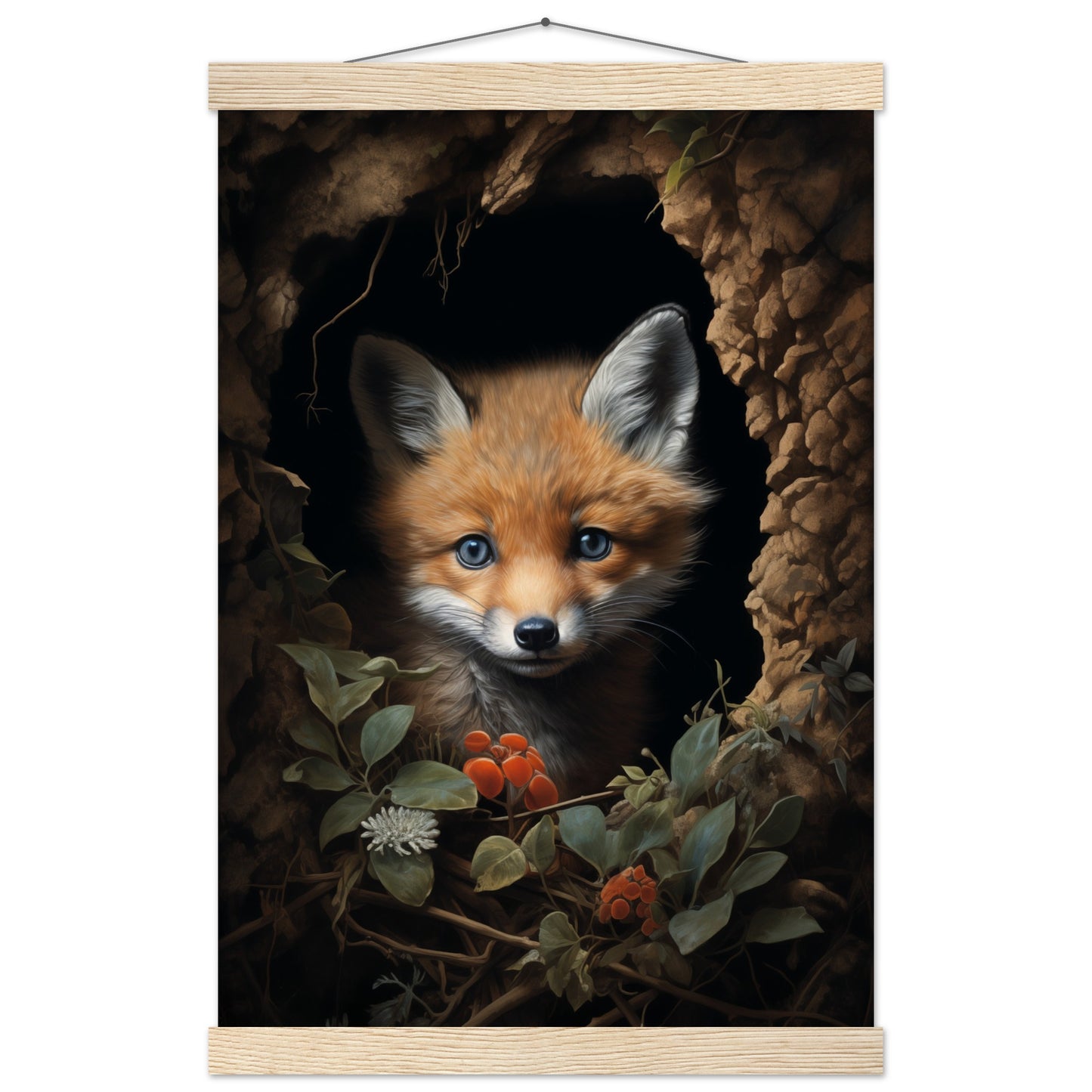 Fuzzy Fox Poster with Hanger