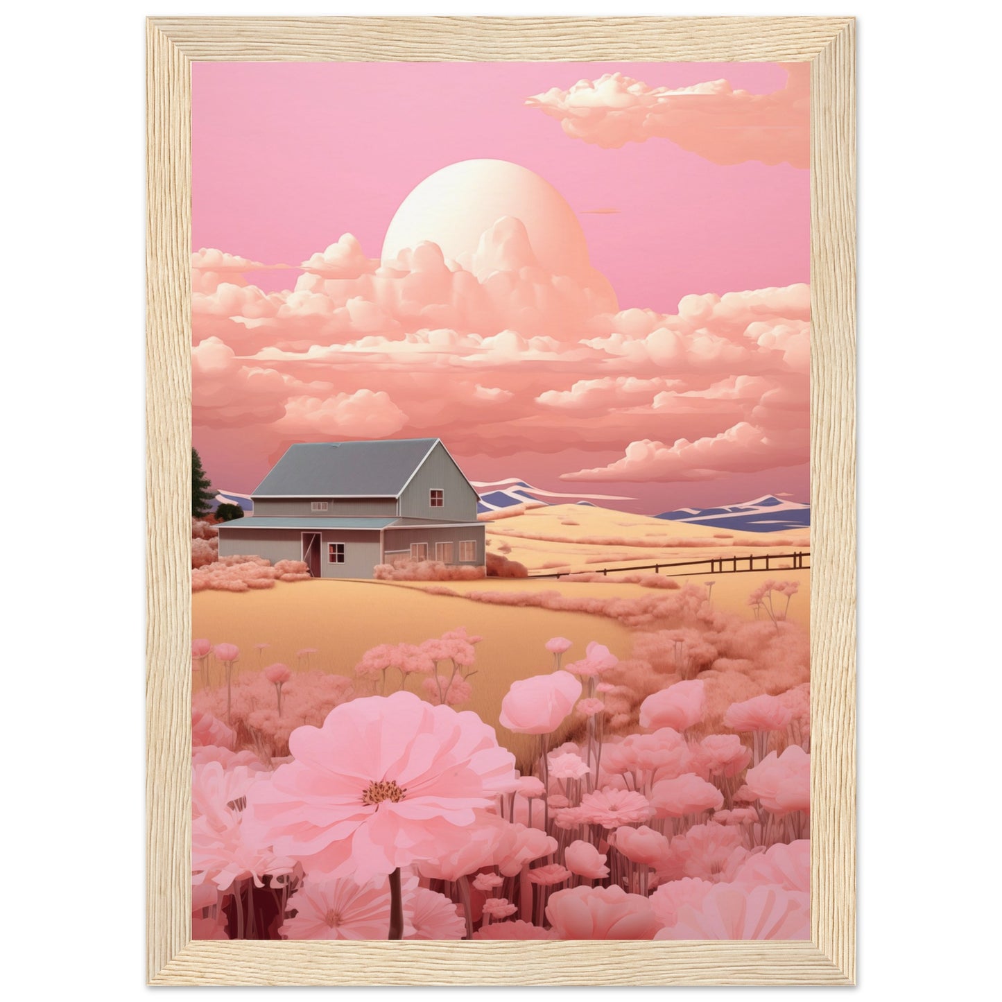 Bubblegum Farm Wooden Framed Poster