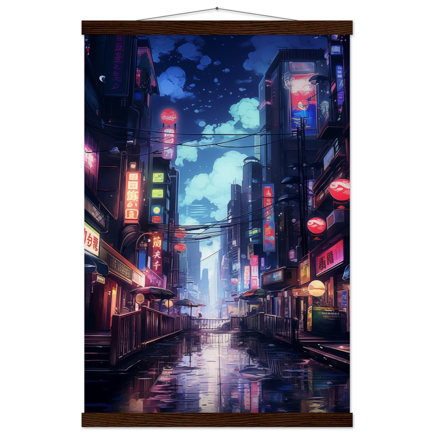 Neon City Poster with Hanger