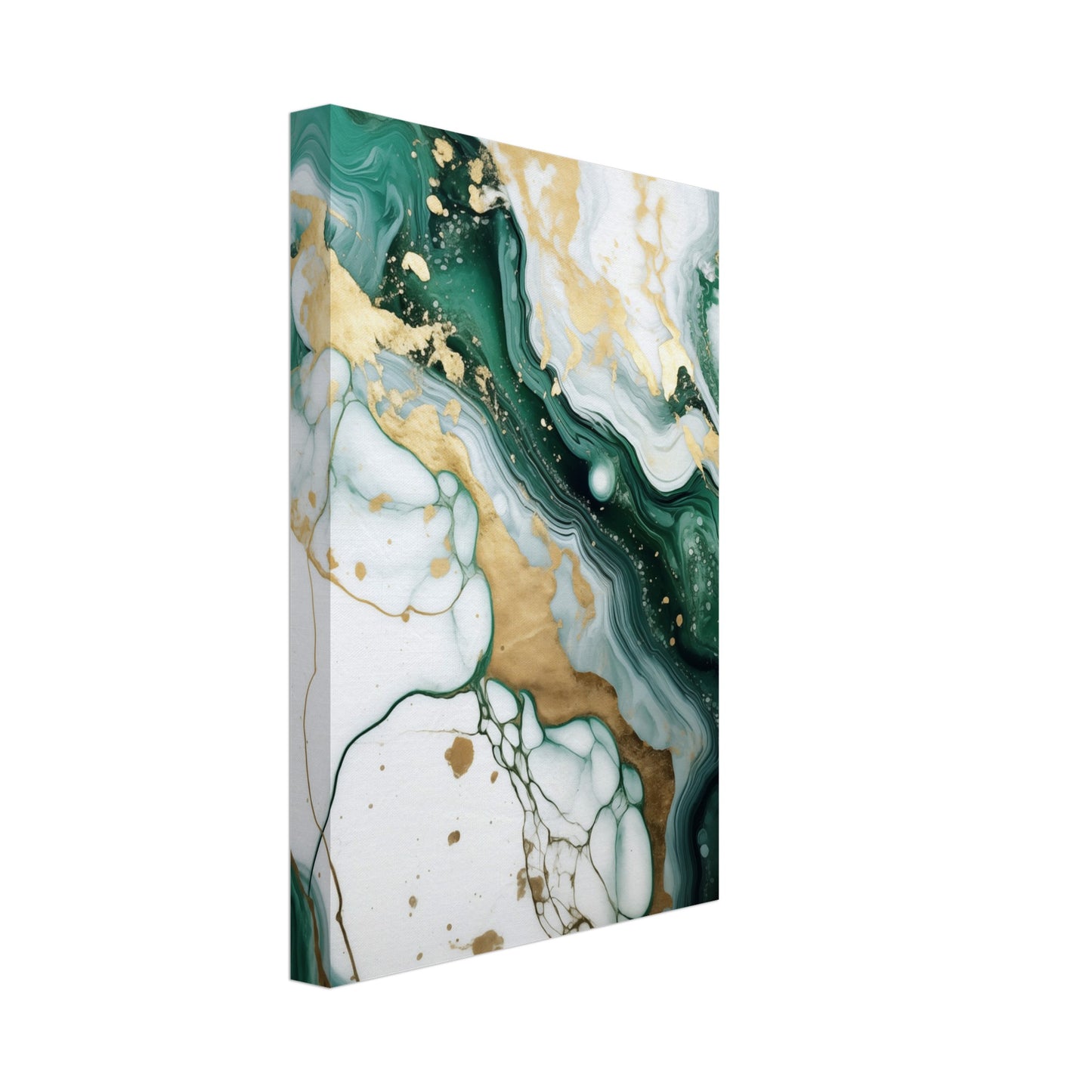 Emerald And Gold Marble Canvas